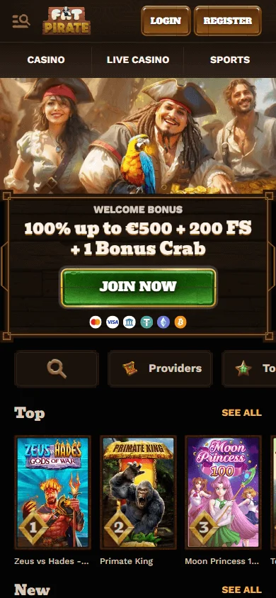 Fat Pirate Casino mobile browser experience